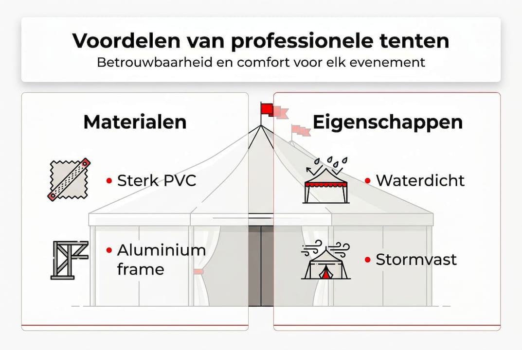Infographic: de pluspunten van professionele tenten op een rij