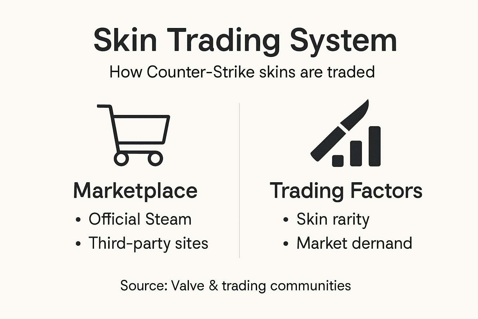 Infographic showing Counter-Strike skin trading overview