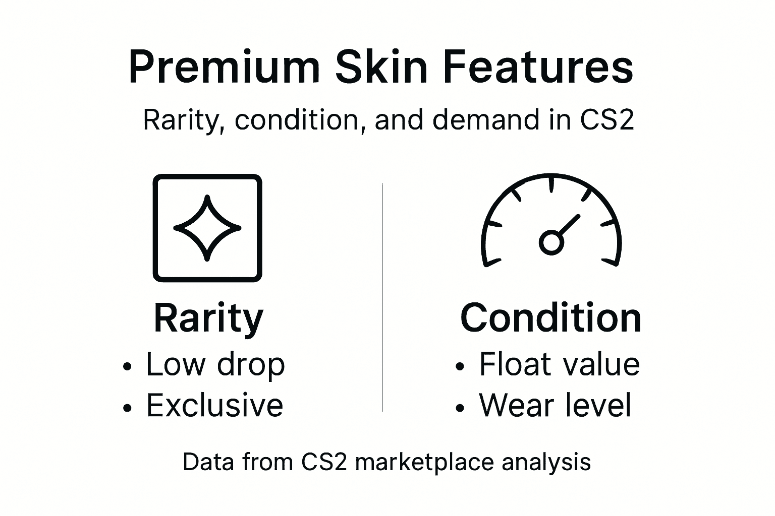 Infographic outlining premium skin features