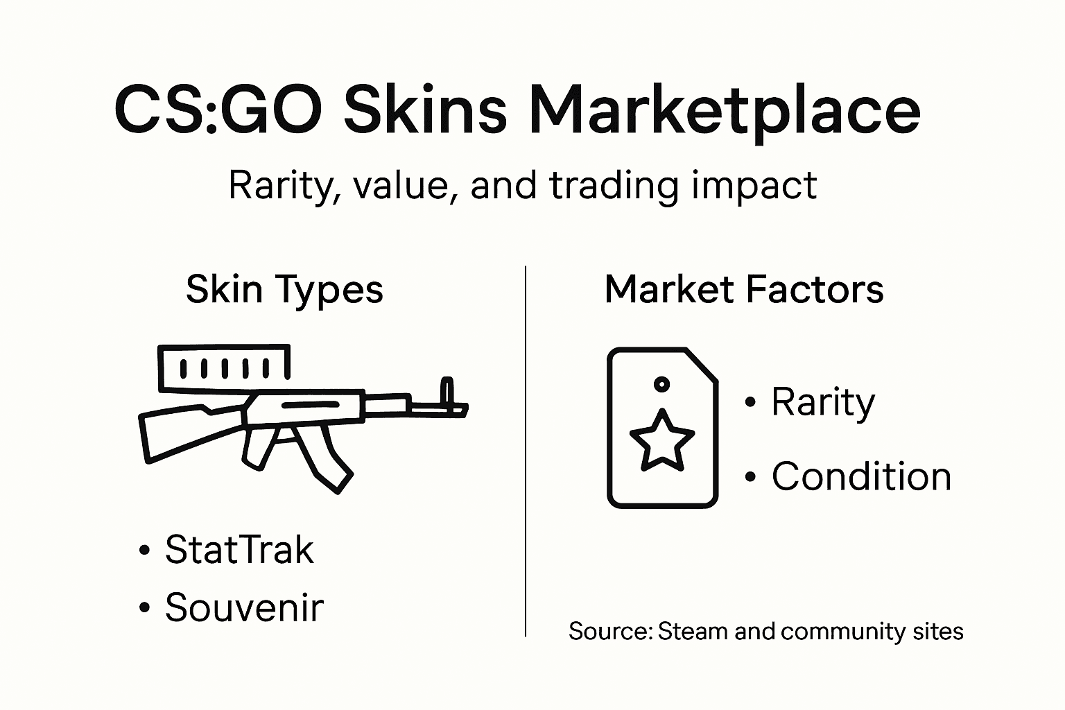 Infographic showing CS:GO skin economics overview