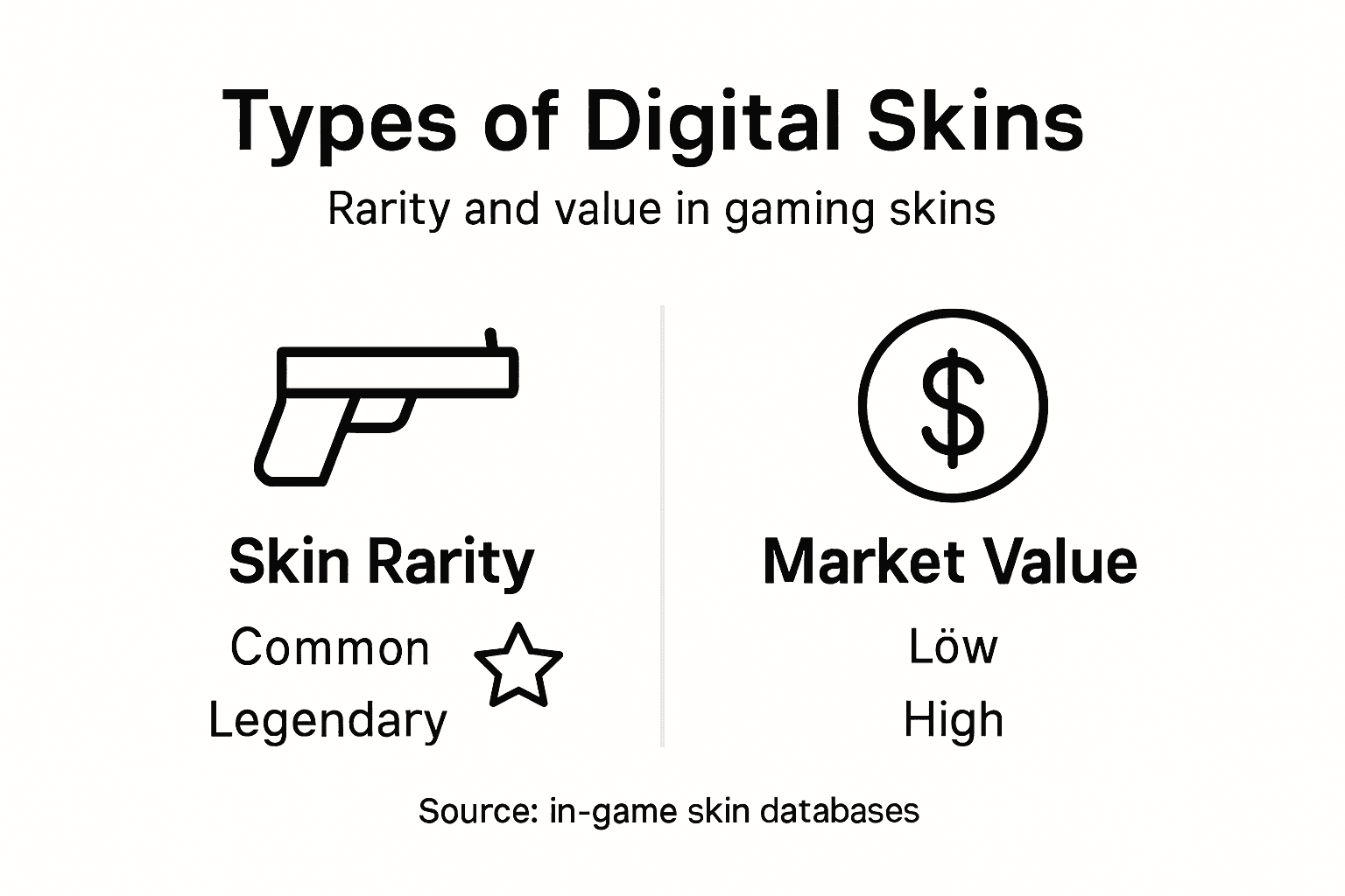 Infographic showing digital skin rarity and value