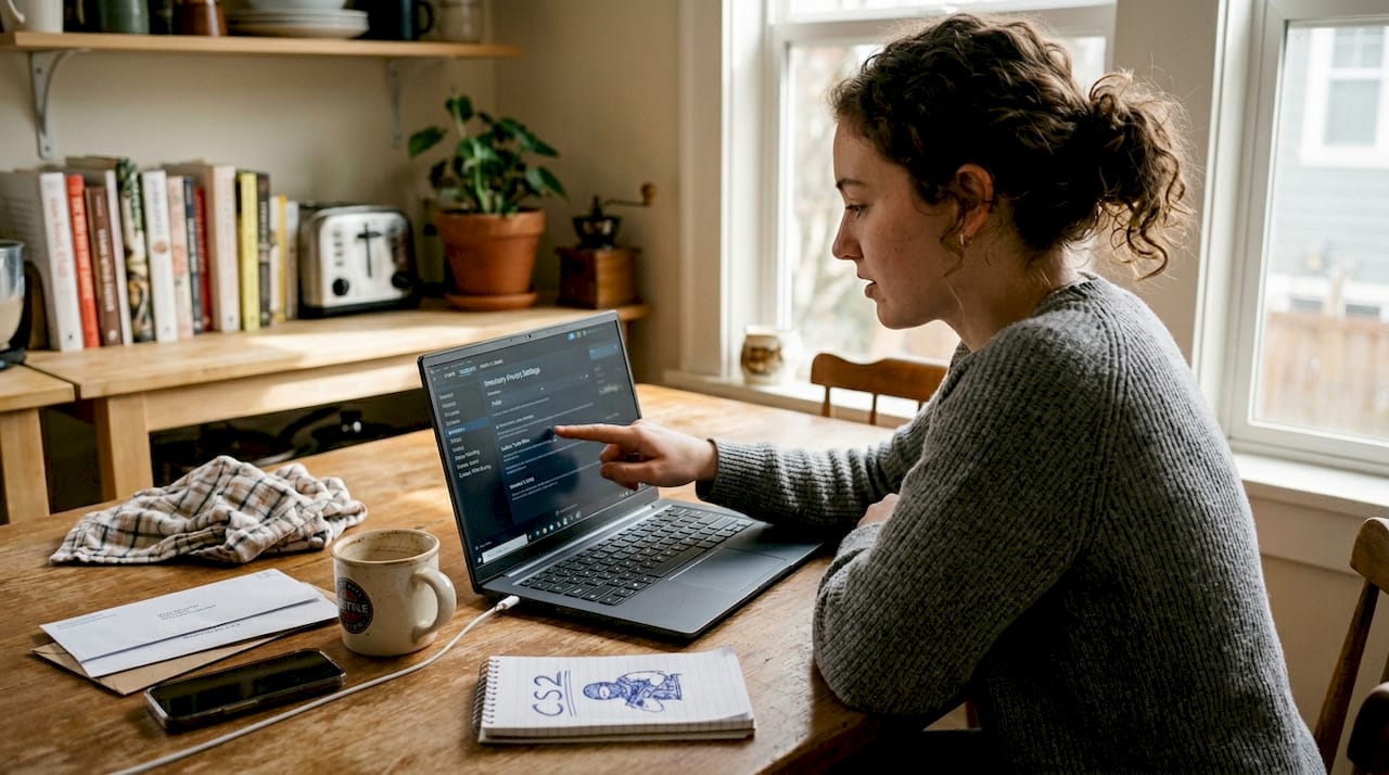Person updating Steam trade settings
