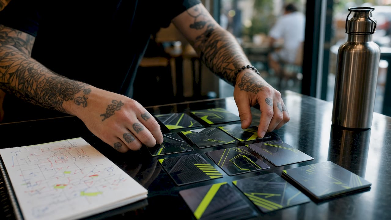 Trader's hands analyzing skin trading strategies