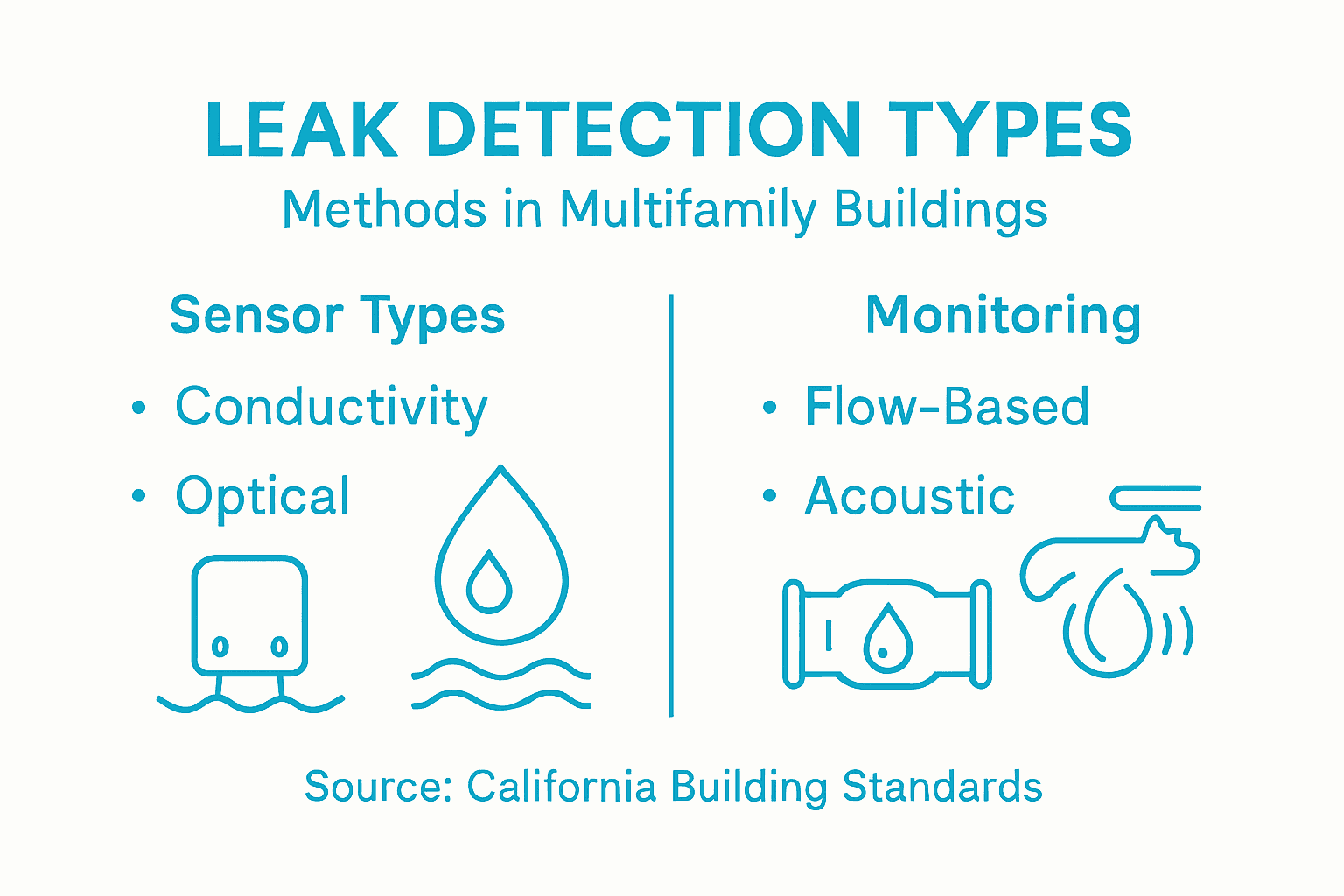 Infographic of leak detection technology types