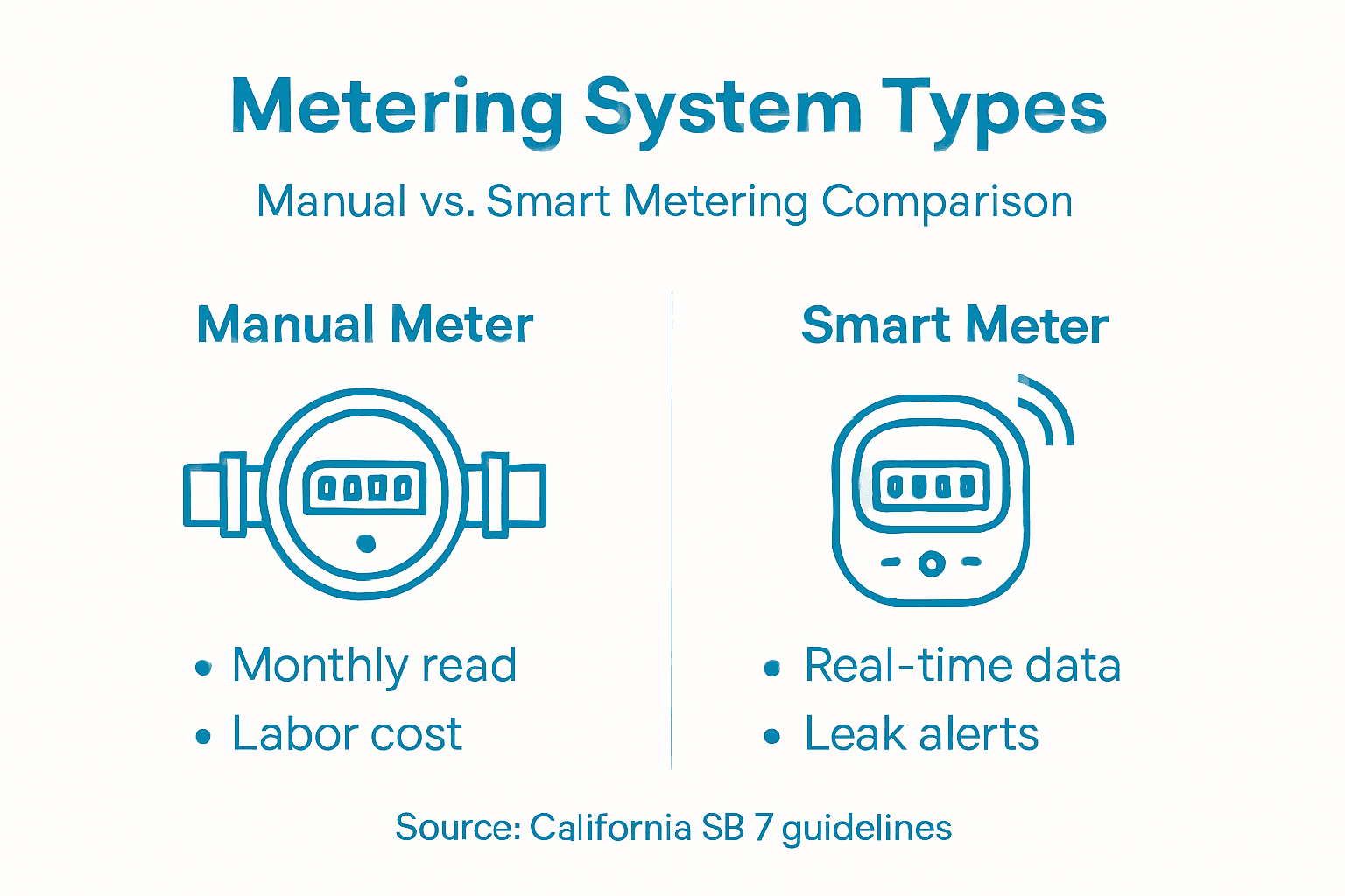 Infographic comparing manual and smart meters