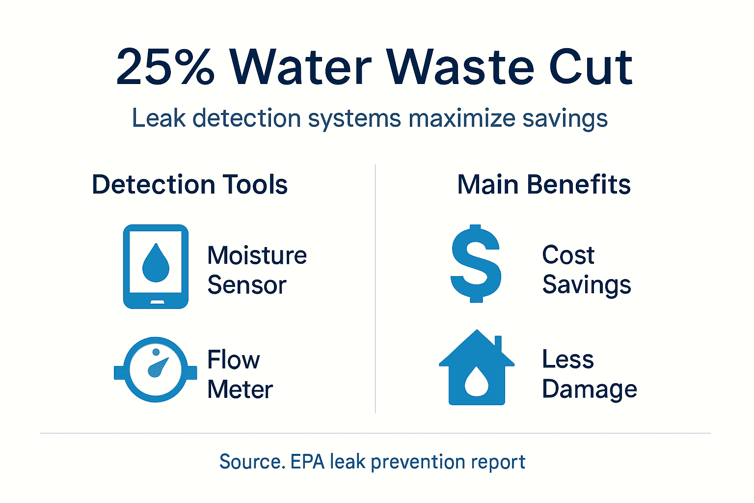 Infographic shows leak detection reducing water waste