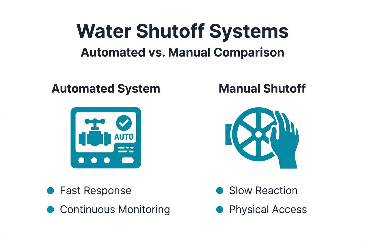 Infographic comparing automated versus manual shutoff