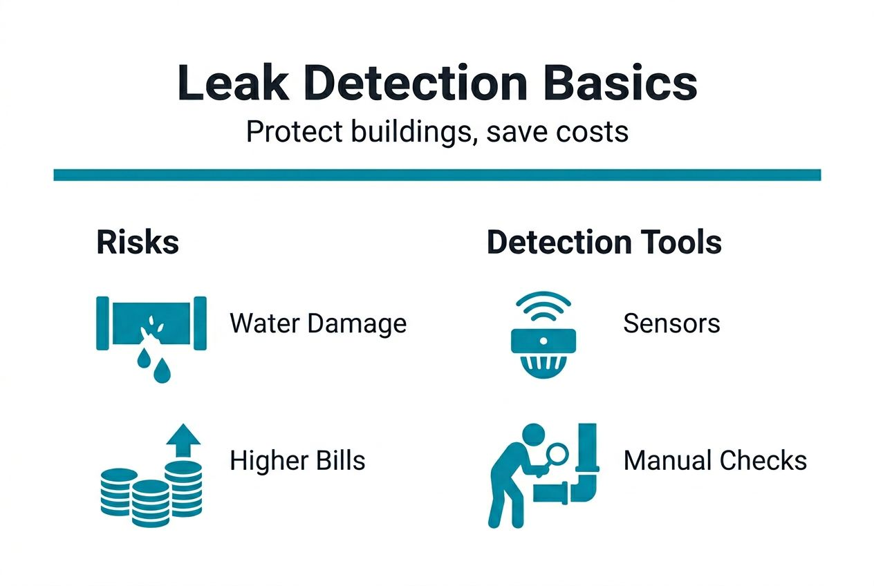 Infographic on leak detection basics and risks