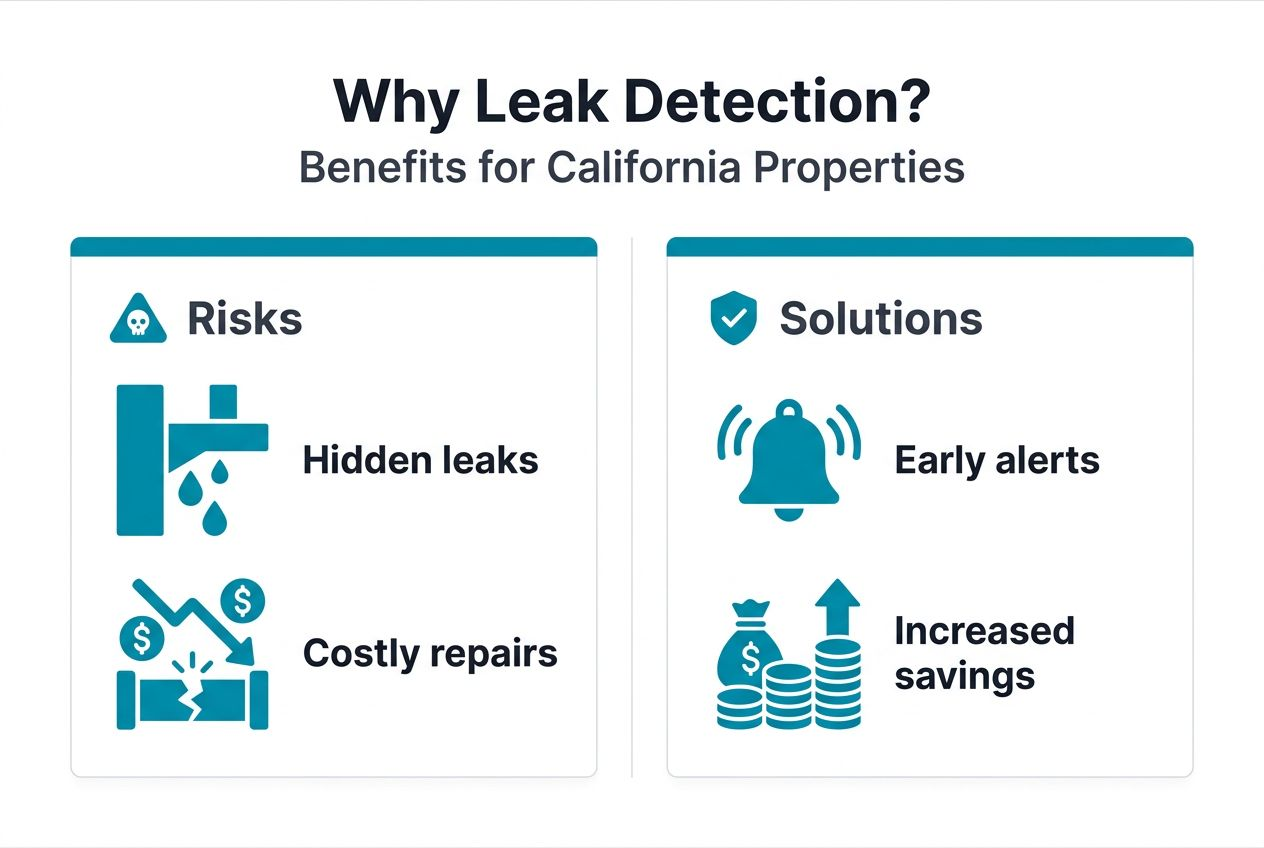 Infographic outlining leak risks and solutions