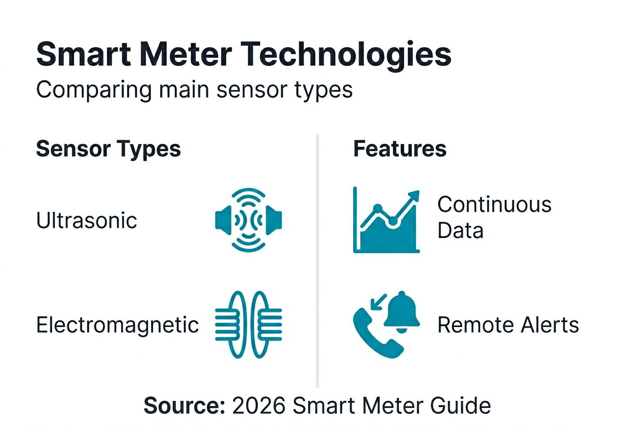 Infographic comparing smart water meter technologies