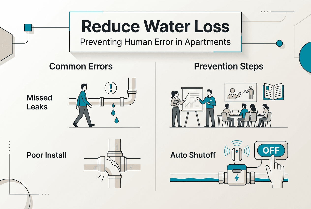 Infographic reducing water loss and human error