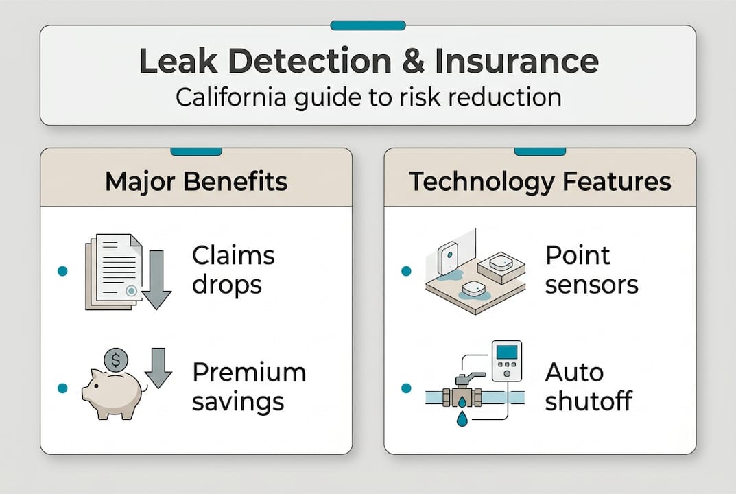 Infographic showing leak detection insurance features