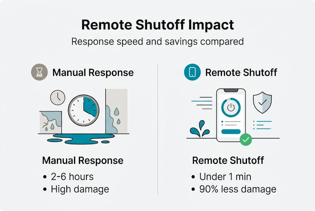 Infographic comparing manual and remote shutoff