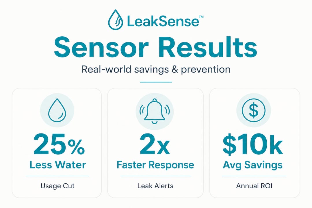 Infographic showing sensor savings and ROI stats