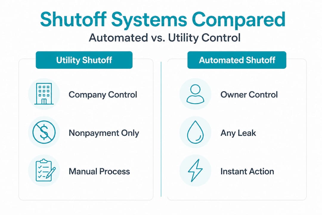 Infographic comparing utility and automated shutoff features