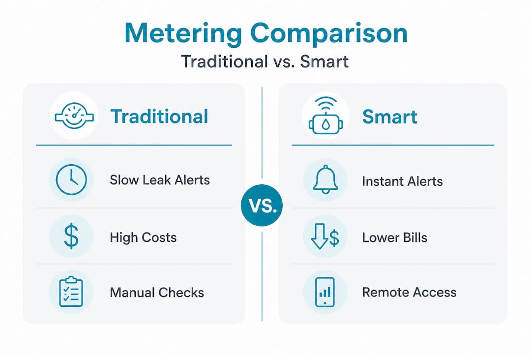 Infographic comparing traditional and smart metering