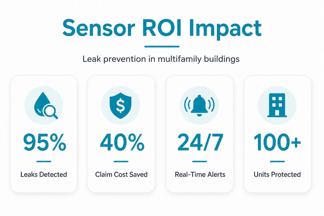 Stat infographic summarizing sensor ROI and protection