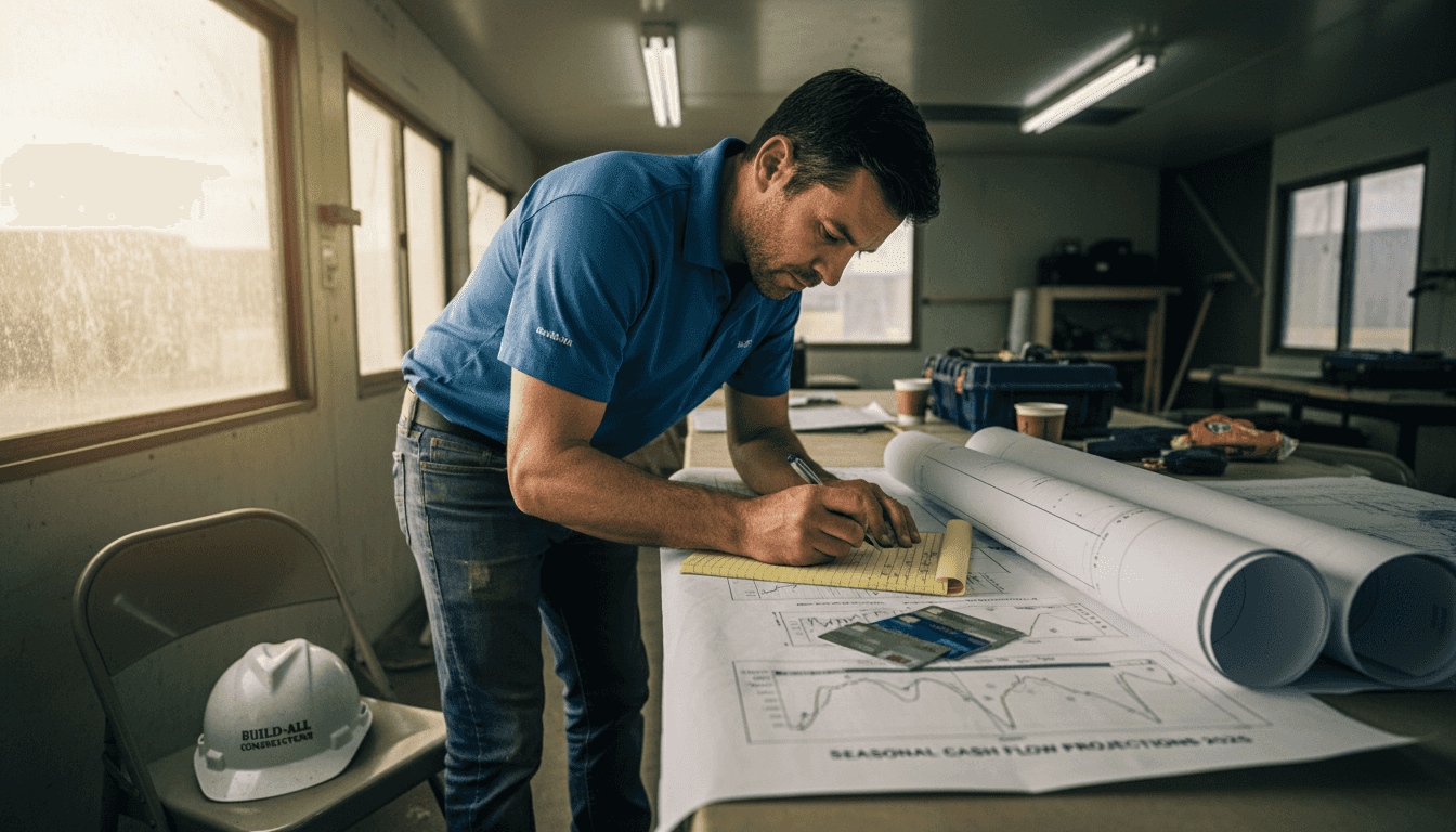 Project manager preparing construction credit notes