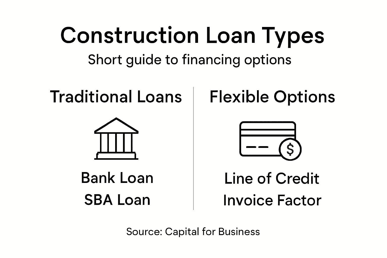 Infographic explains business loan types options