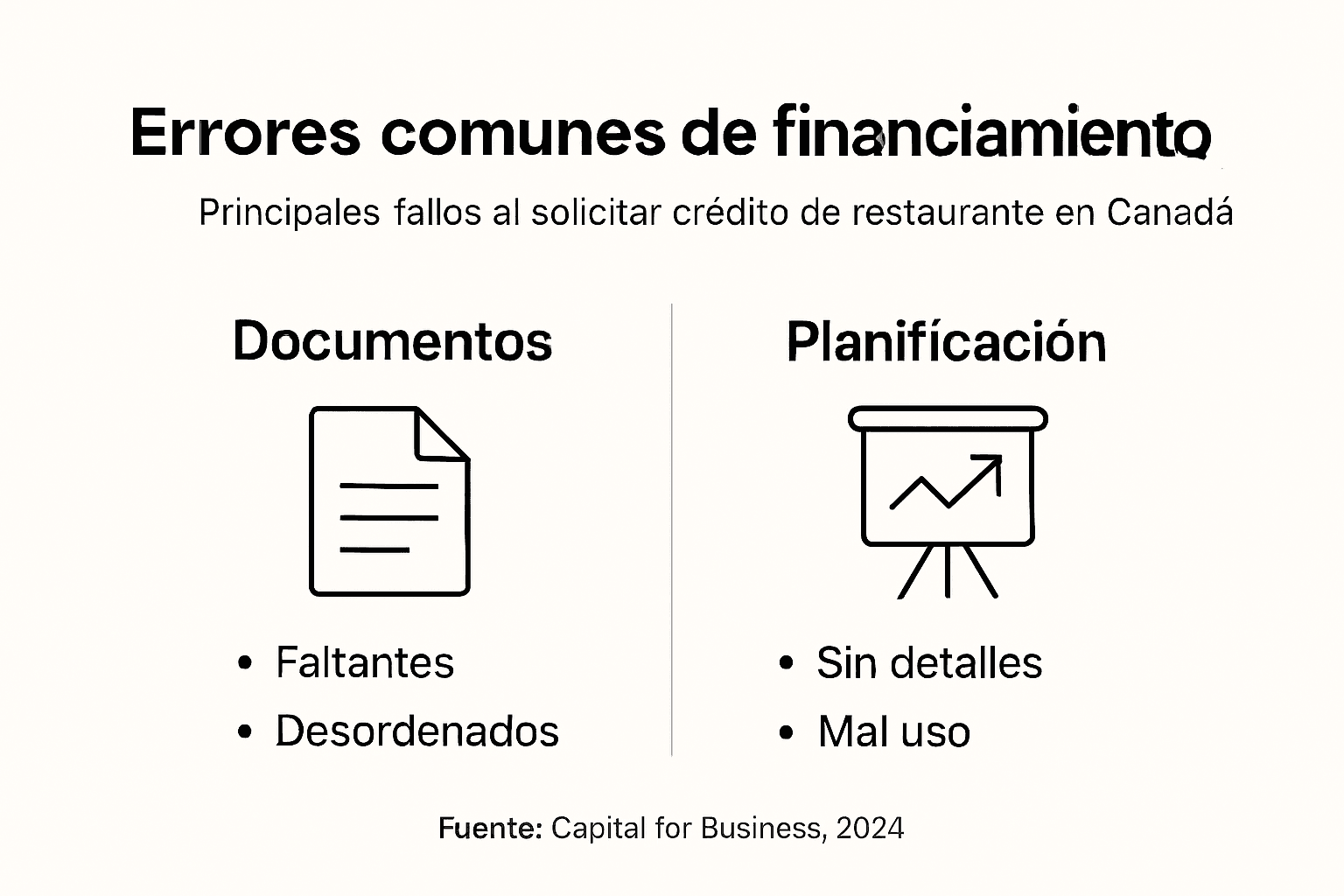 Infografía: los errores más frecuentes al buscar financiamiento para tu restaurante