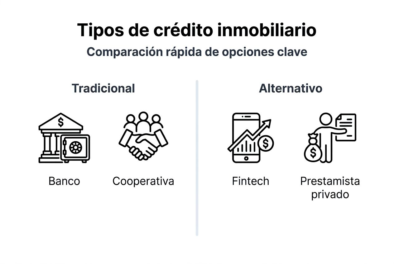 Infografía: ¿Qué tipo de crédito hipotecario te conviene? Comparativa de opciones