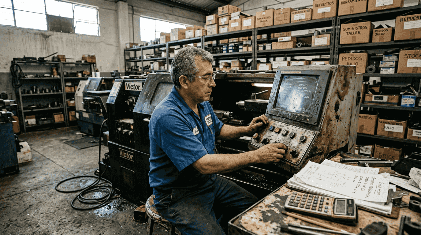 Emprendedor de pequeña empresa aprovechando tecnología de última generación