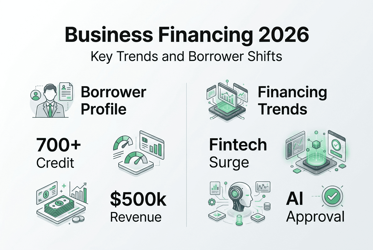 Infographic business financing trends and borrower profile