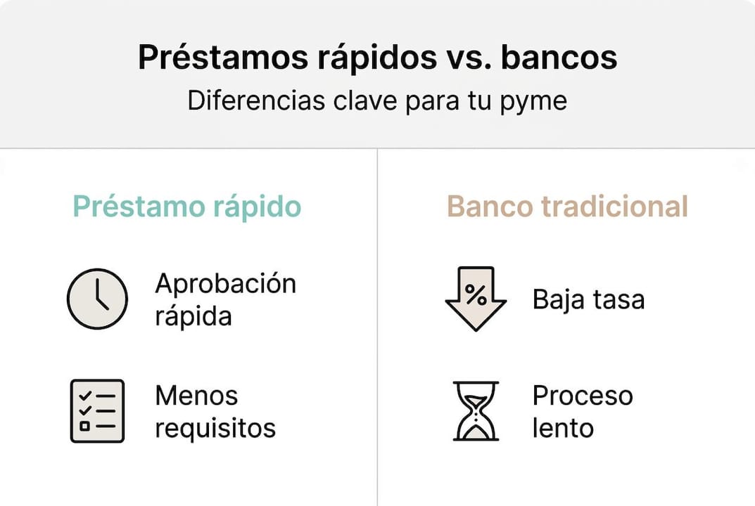 Infografía: ¿En qué se diferencian los préstamos rápidos de los préstamos bancarios?