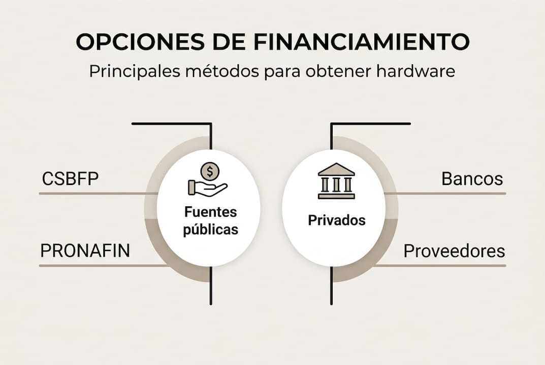 Infografía: opciones de financiamiento para adquirir hardware
