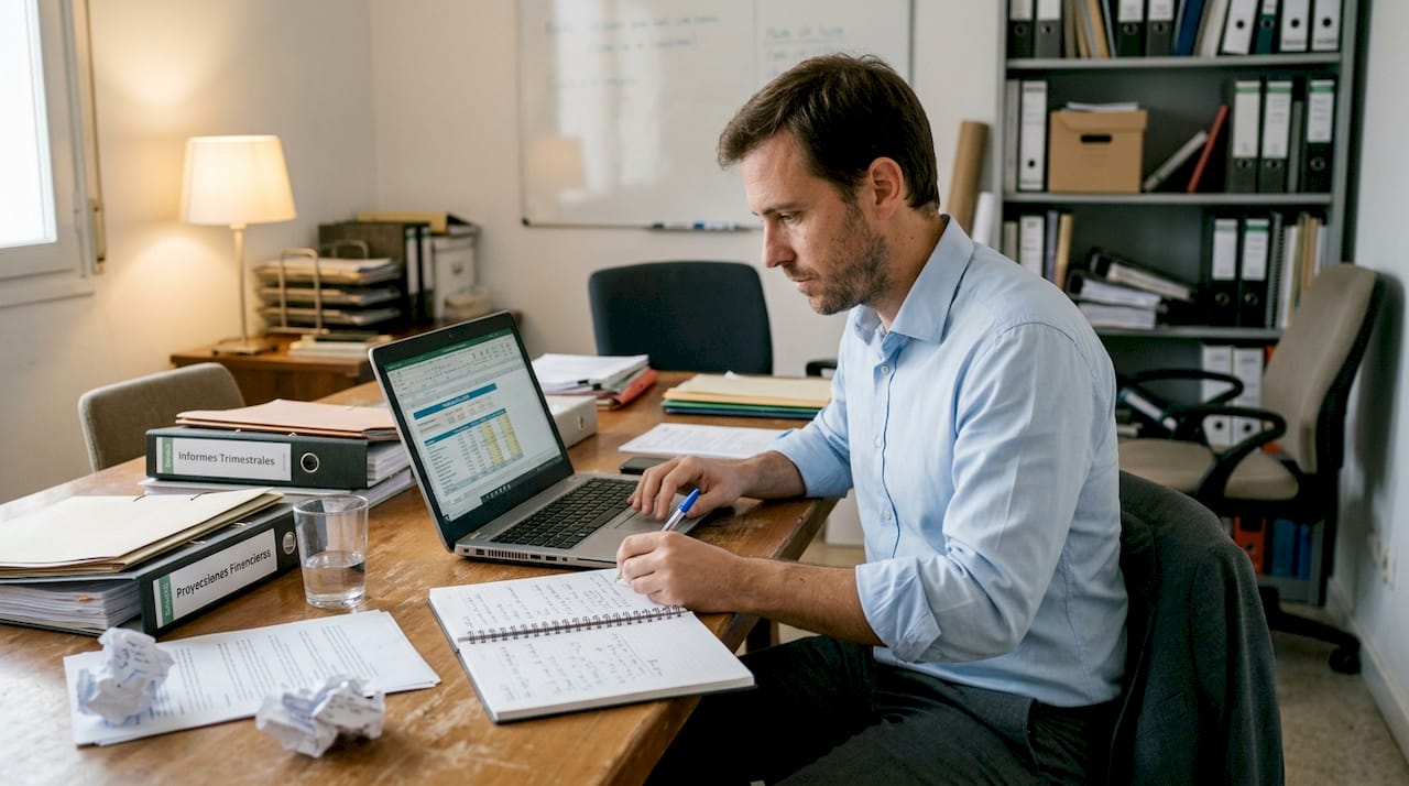 El analista revisa y valida los datos relacionados con el crédito para empresas.