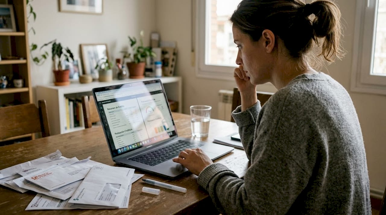 Analista revisa reportes de crédito empresarial