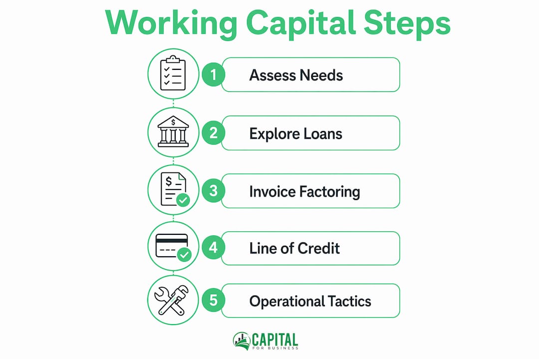 Infographic of working capital financing steps
