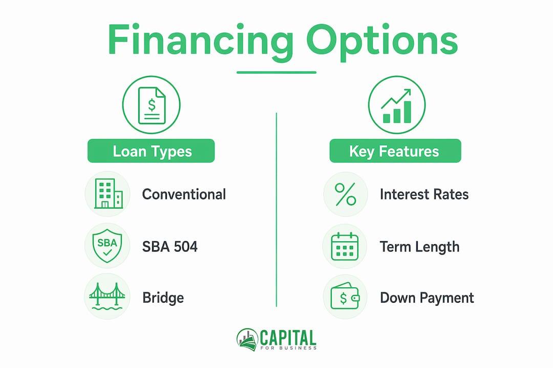 Infographic summarizing loan types and features