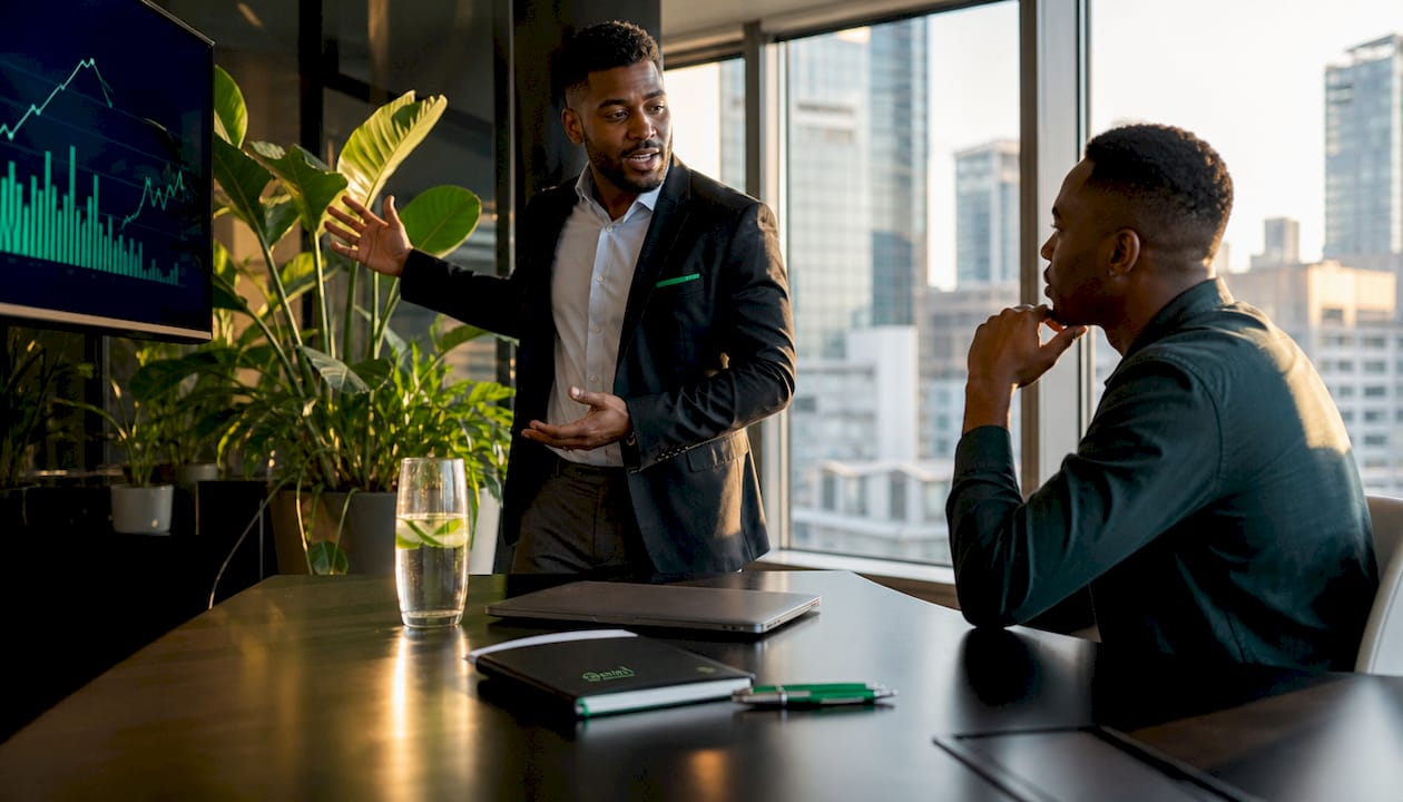 Businessman explaining non-bank lending