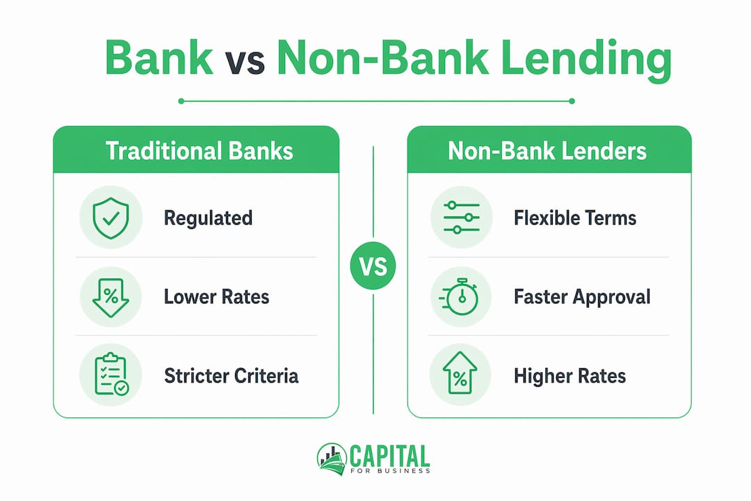 Infographic comparing bank and non-bank lending