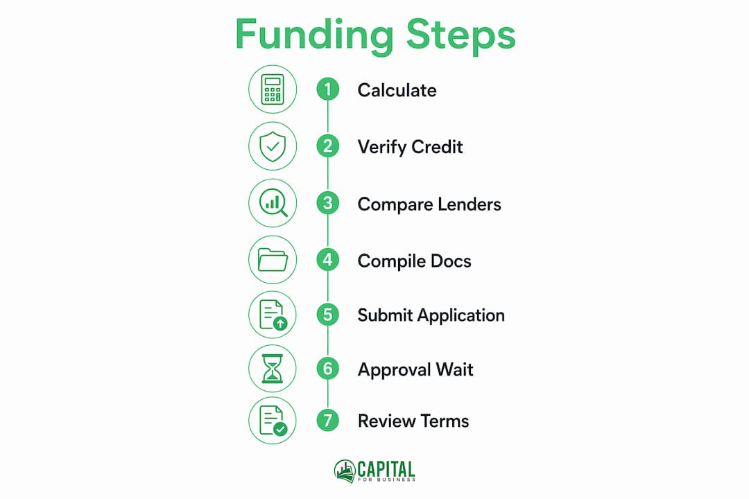 Infographic showing restaurant funding steps