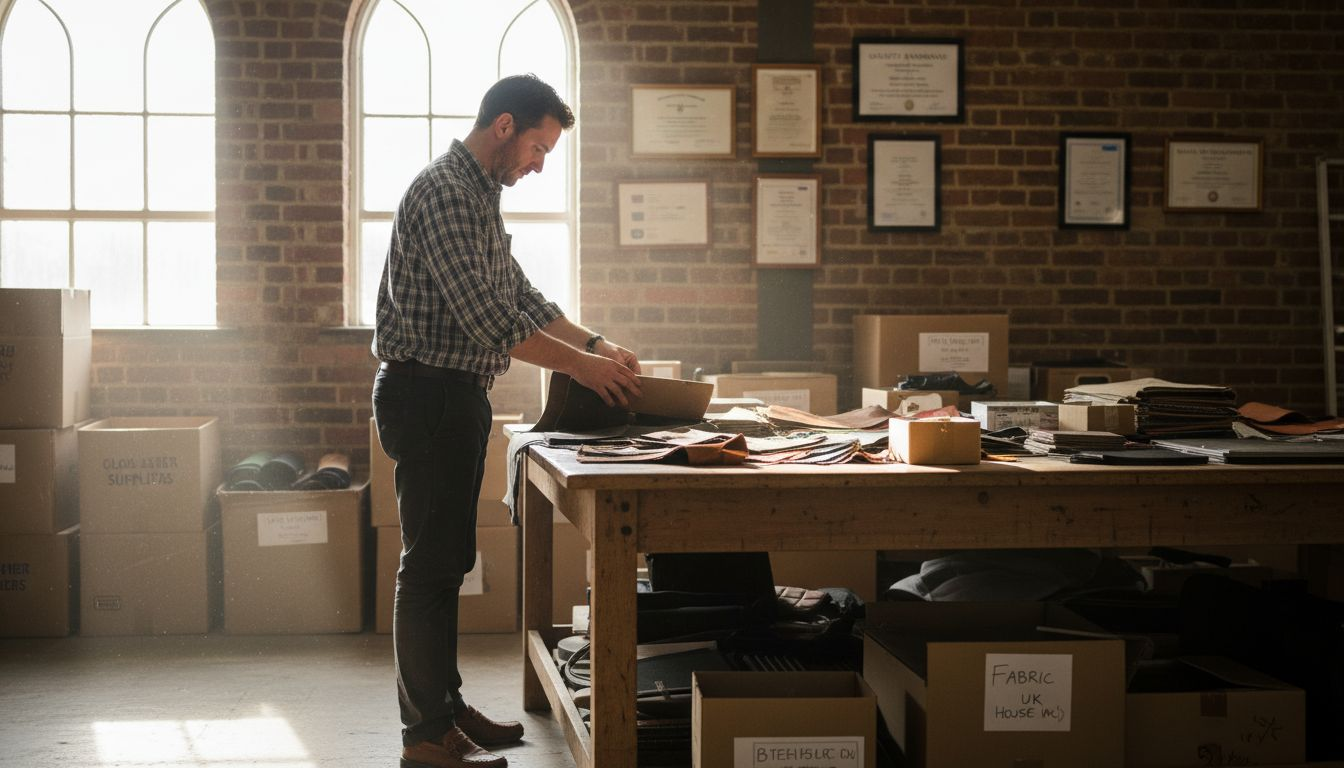 Supplier sorting leather material samples