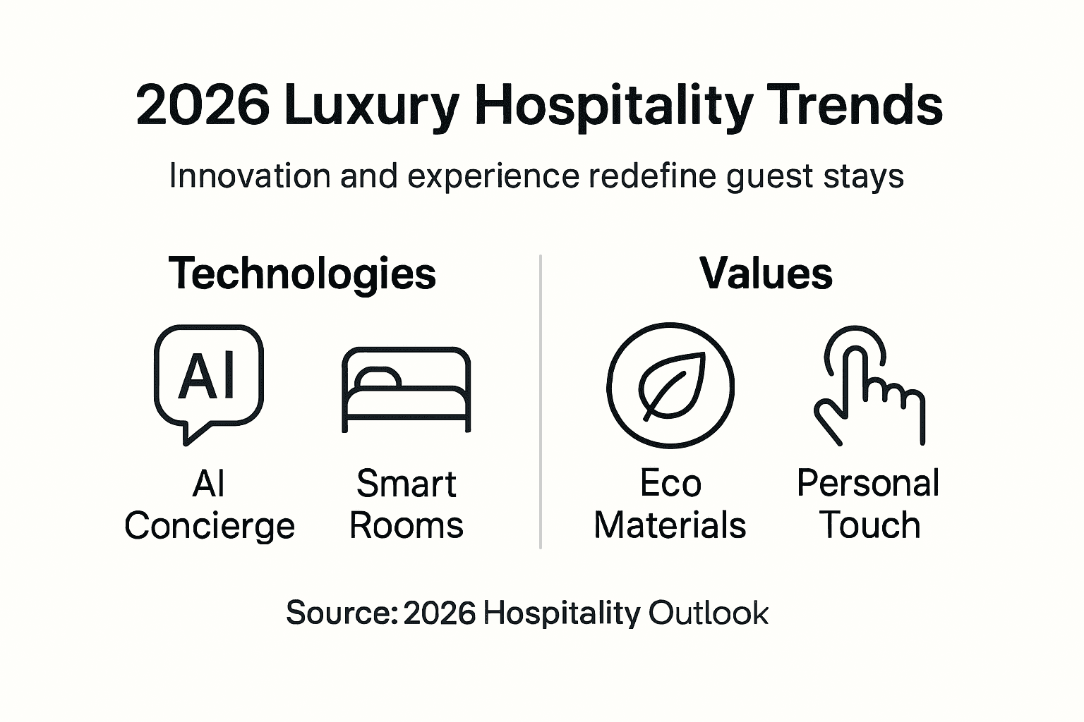 Infographic highlighting top luxury hospitality trends