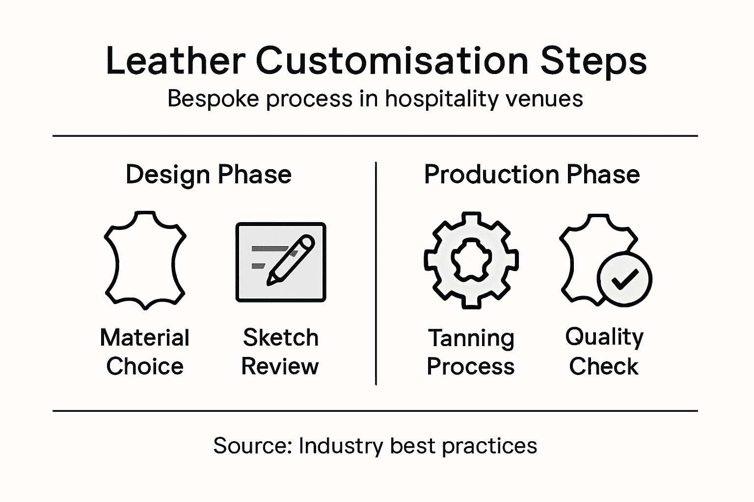 Infographic on bespoke leather customisation process
