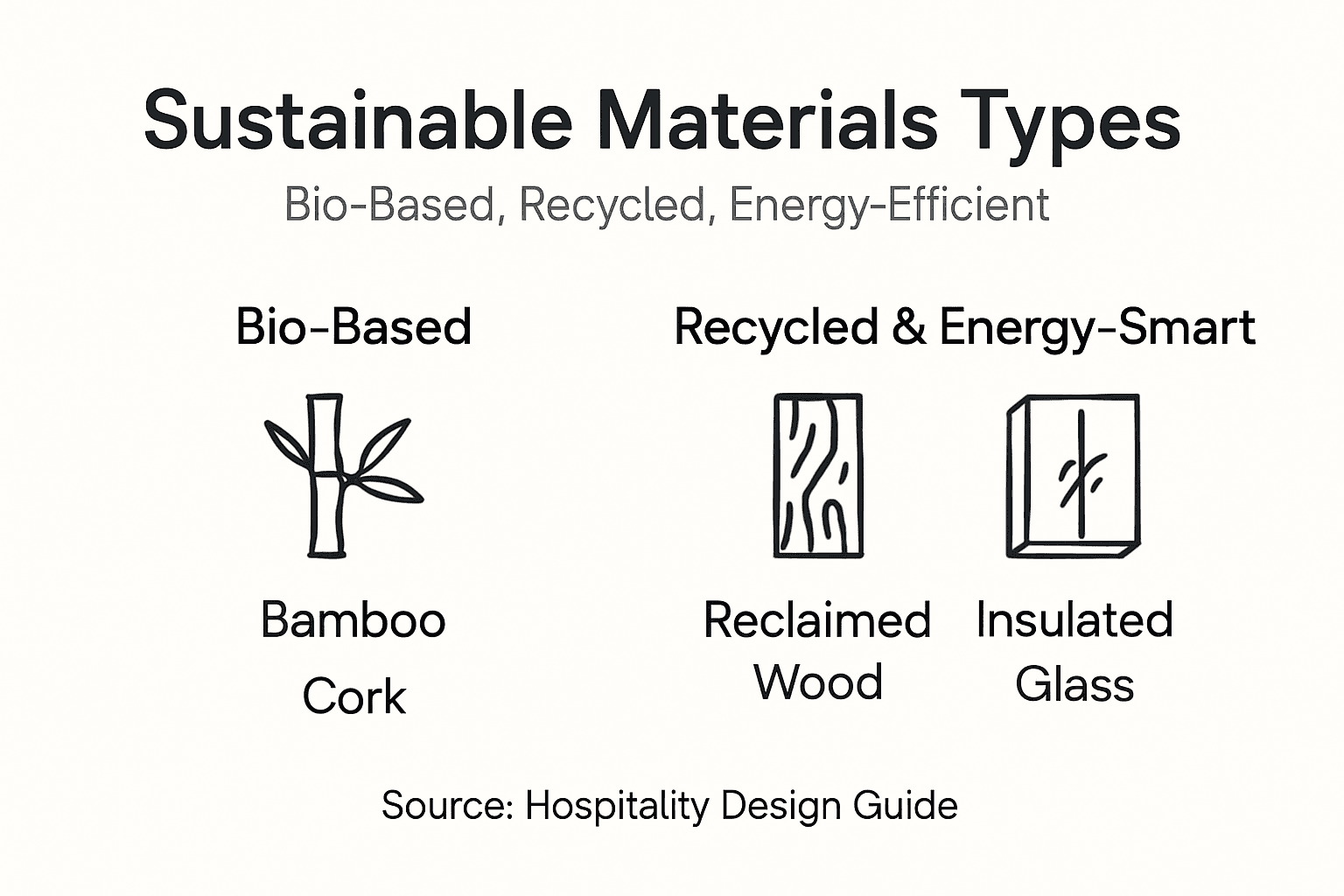 Infographic showing types of sustainable materials