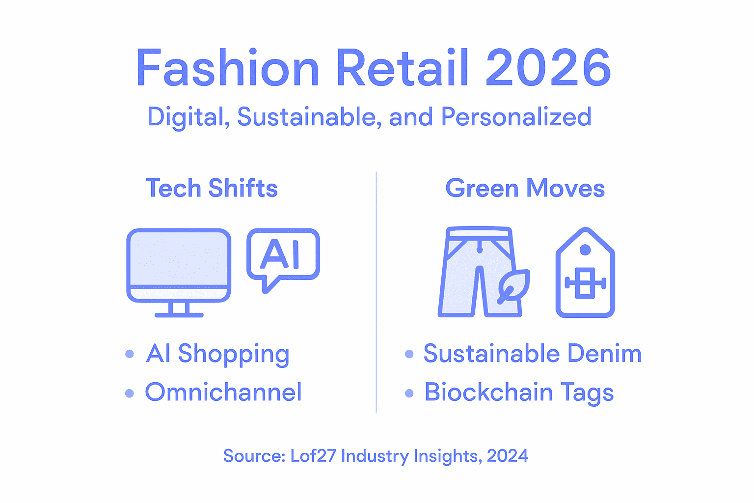 Infographic of 2026 fashion retail trends and shifts