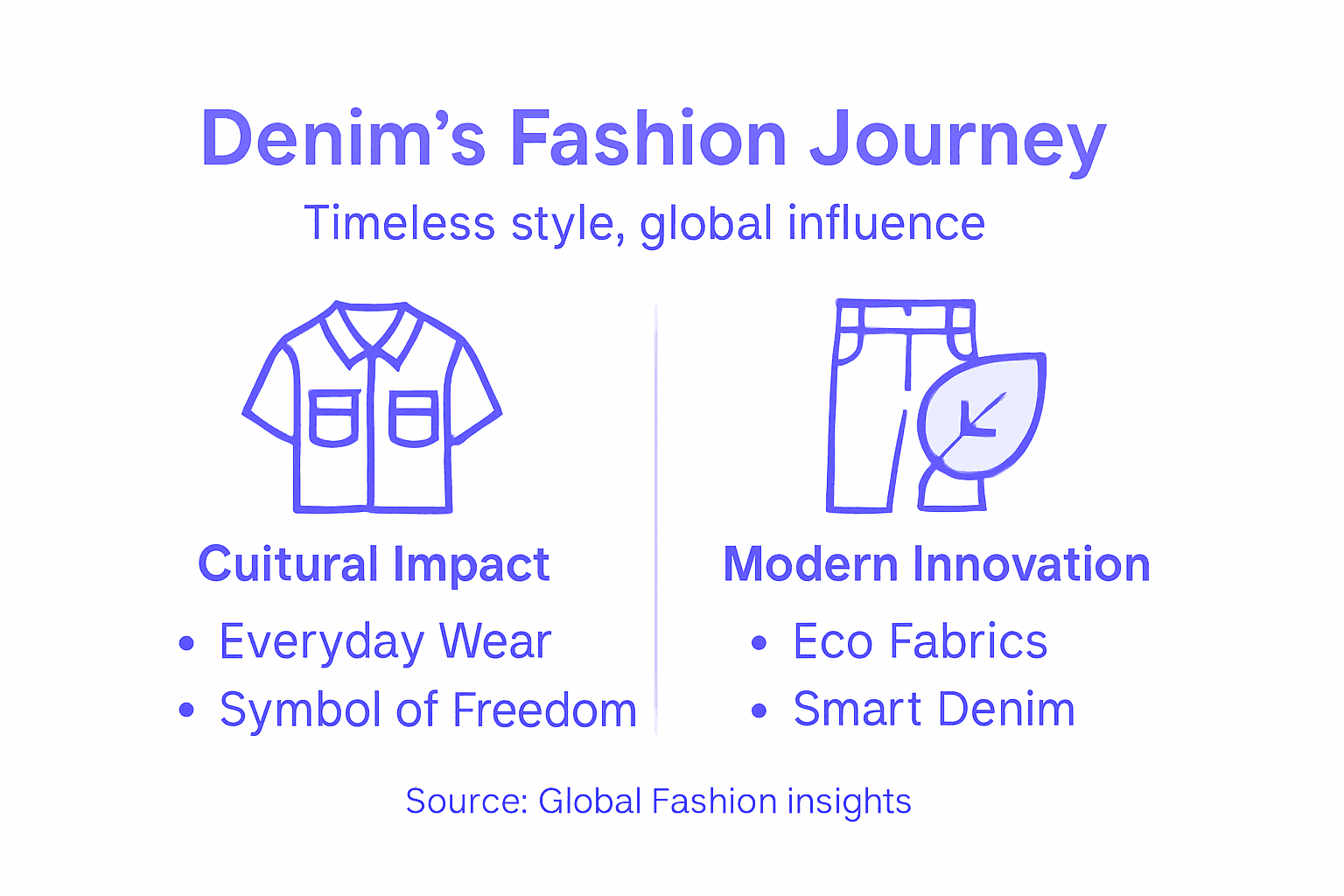 Infographic about denim’s history and innovation