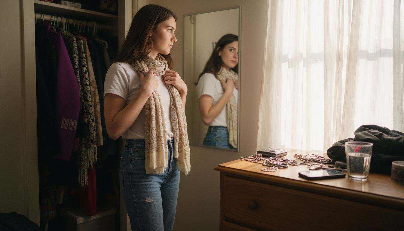 Woman mixing new trends in her closet
