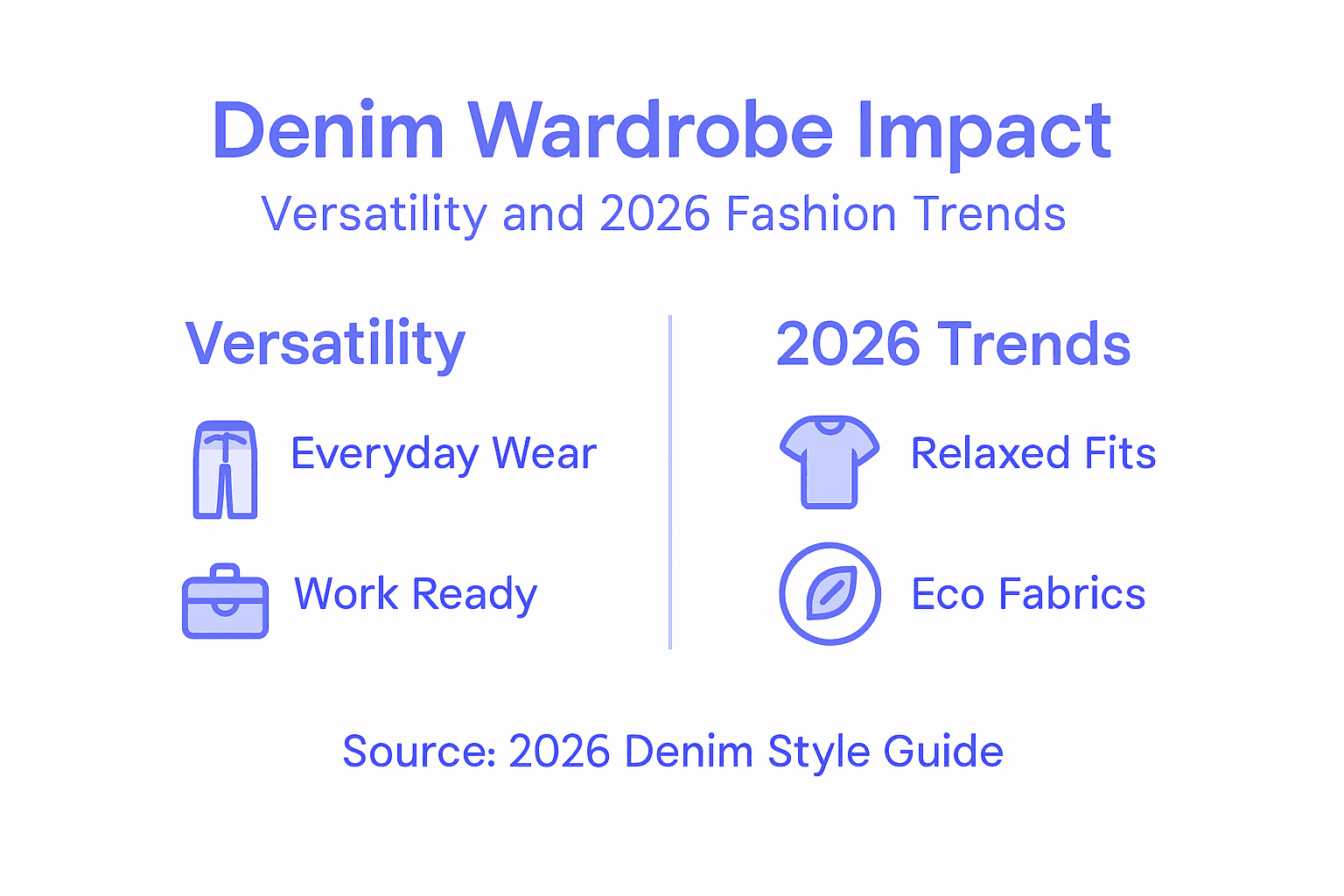 Infographic about denim versatility and trends