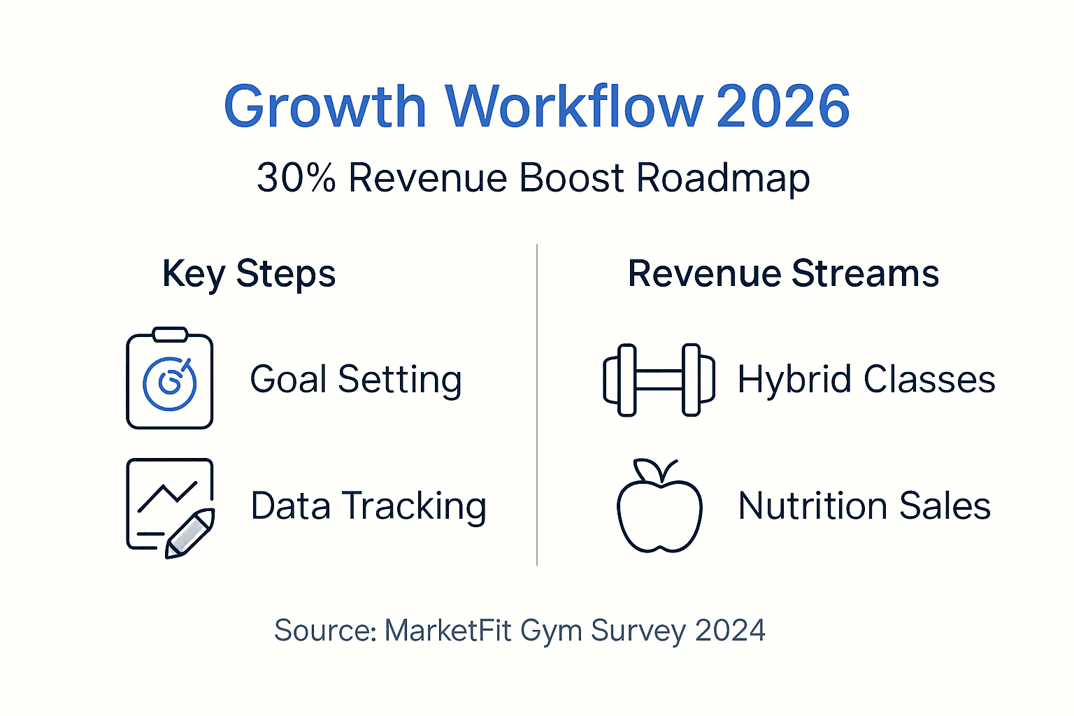 Infographic fitness business growth workflow 2026