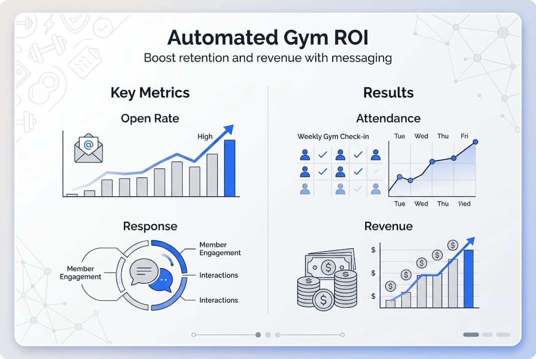 Infographic highlighting gym message ROI metrics