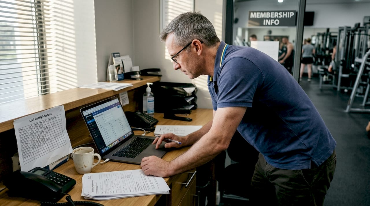 Gym owner setting up management software