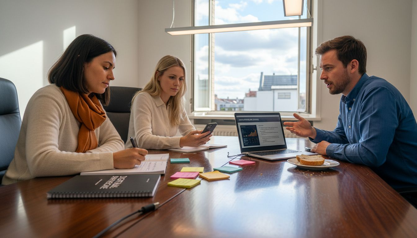 Besprechung zur digitalen Ausrichtung im Team