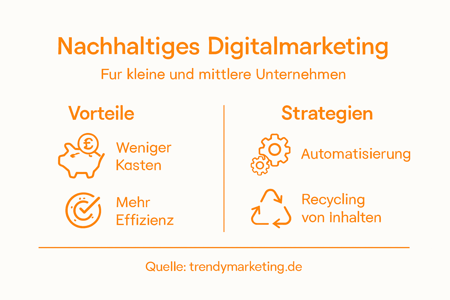 Nachhaltiges Digitalmarketing: Kompakte Übersicht für kleine und mittlere Unternehmen (KMU) – Ihre Infografik auf einen Blick