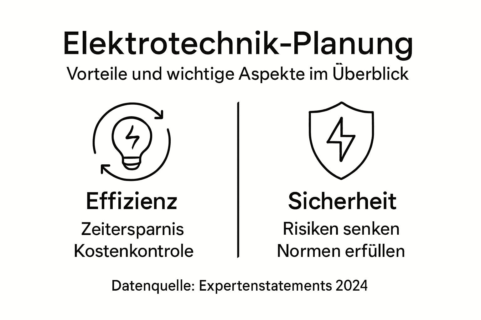 Übersicht: Die wichtigsten Vorteile einer professionellen Elektrotechnik-Planung auf einen Blick